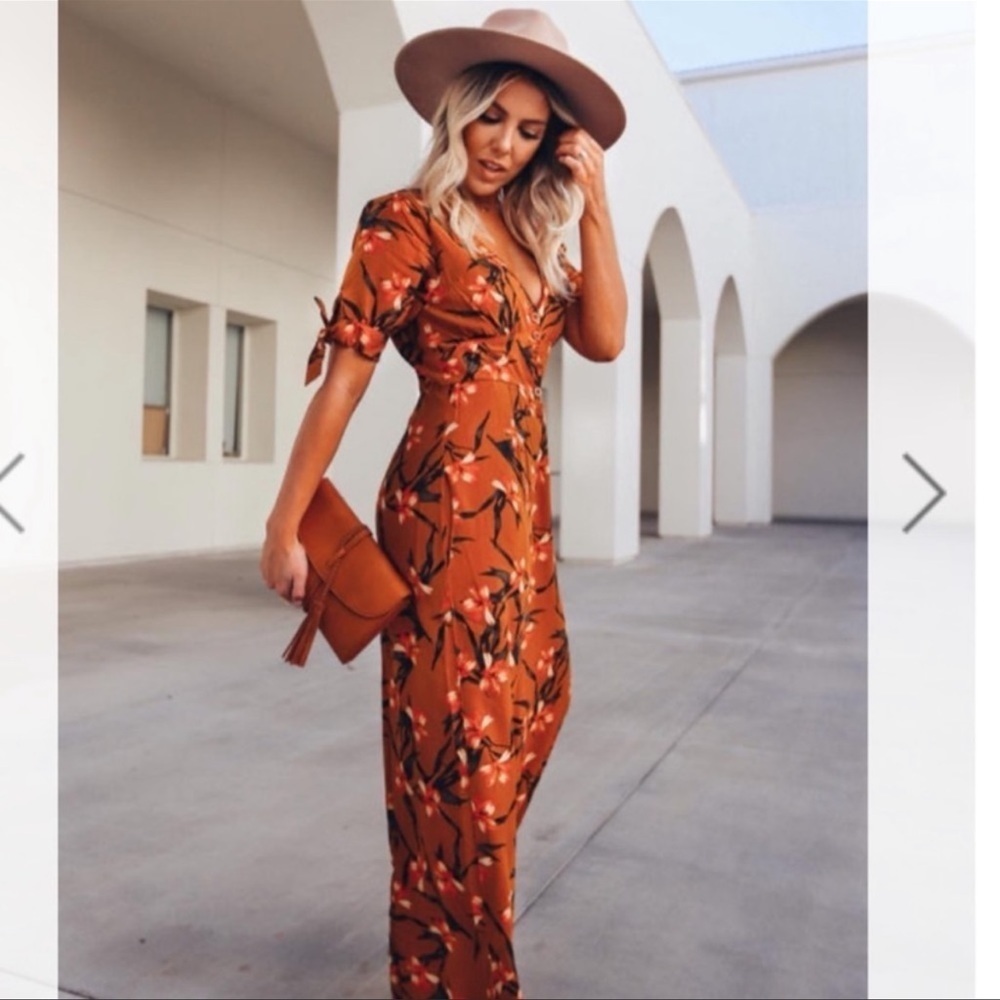 L Space Jumpsuit Dolce Jumper Floral Wide Leg Jumpsuit S